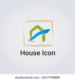 House, Home Icon Logo - Graphic Element - Illustration - Hand drawn Real Estate Business Branding Design