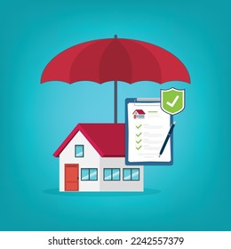 House , home insurance. Vector illustration. 