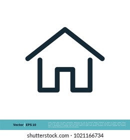 House, Home Line Art Icon Vector Logo Template Illustration Design. Vector EPS 10.