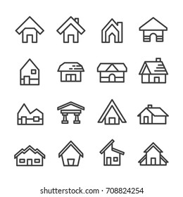 house home line icon set