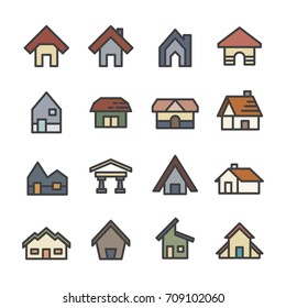house home line icon set