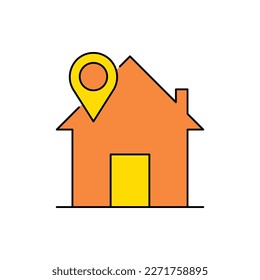 house, home, location pin, home location icon