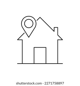 house, home, location pin, home location icon