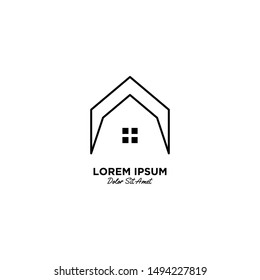 House / Home logo vector icon illustration line outline monoline