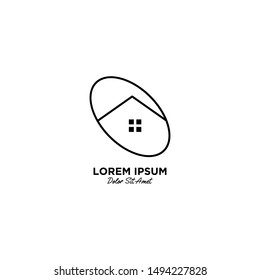 House / Home logo vector icon illustration line outline monoline