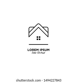 House / Home logo vector icon illustration line outline monoline