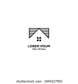 House / Home logo vector icon illustration line outline monoline