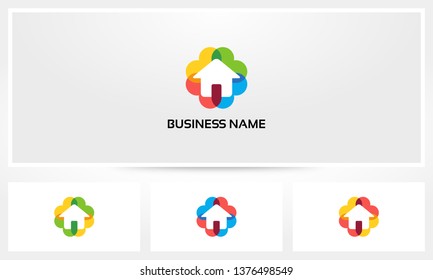 House Home Love Heart Colorful Logo