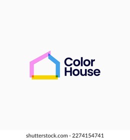 imagen de icono del logotipo del vector de color de solapamiento de hipotecas inmobiliarias