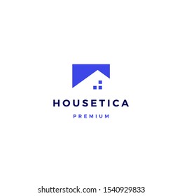 house home mortgage roof architect logo vector icon illustration