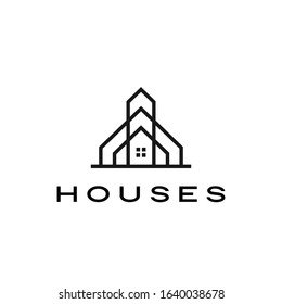 house home mortgage roof architect logo vector icon illustration