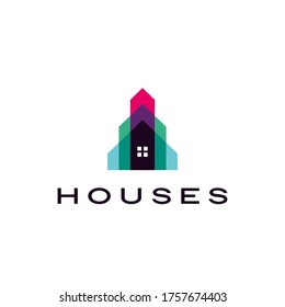 house home mortgage roof architect logo vector icon illustration