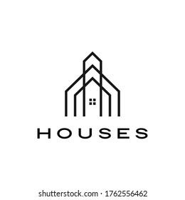 house home mortgage roof architect logo vector icon illustration