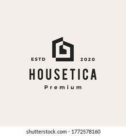 house home mortgage roof architect hipster vintage logo vector icon illustration