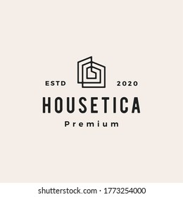 House Home Mortgage Roof Architect Hipster Vintage Logo Vector Icon Illustration