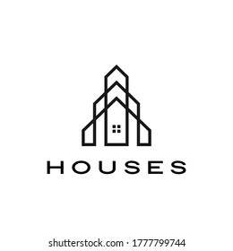 house home mortgage roof architect logo vector icon illustration