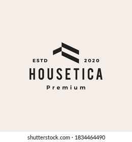 imagen vectorial del logotipo de hipster vintage del arquitecto del techo hipotecario de la casa