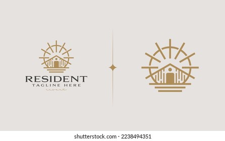 House Home Mortgage Roof Architecture Logo. Universal creative premium symbol. Vector sign icon logo template. Vector illustration