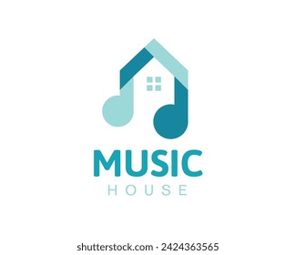 house home music studio note logo icon symbol design template illustration inspiration