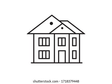 House or home outline icon. Residential building. Vector illustration.