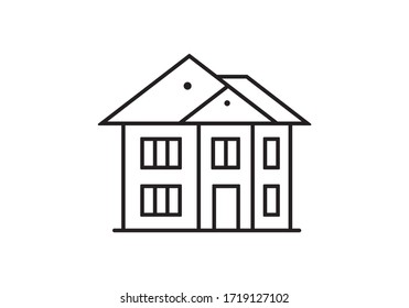 House or home outline icon. Residential building. Vector illustration.