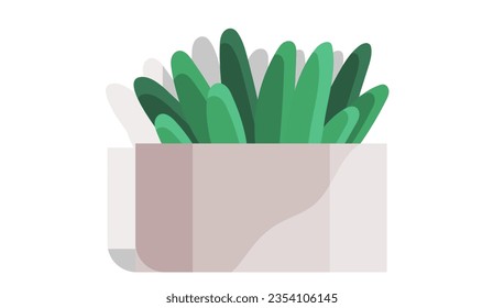 House and home plant. Vector illustration. The selection and placement plants in decorative containers can make or break your room decoration gardening project The health interior potted plant