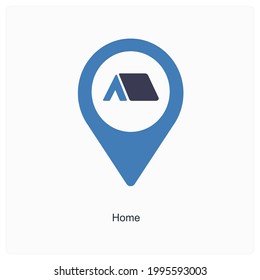 House or Home Point Icon Concept