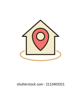House or Home Position vector concept colored icon or symbol