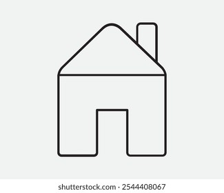 House Home Property Dwelling Real Estate Hut Bungalow Apartment Condo Building Structure Residence Block Sign Icon Shape Outline Black White Vector