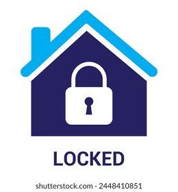 House or home protection icon symbol Safety, security, secure house. padlock real estate, lock icon symbol.