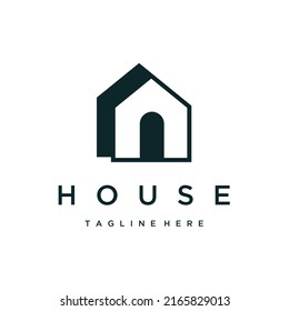 house home real estate building minimalist logo design icon vector