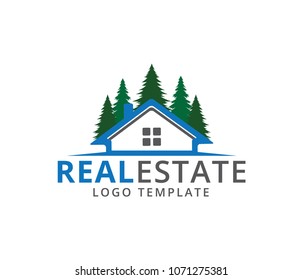 house home real estate cabin rental vector logo design template