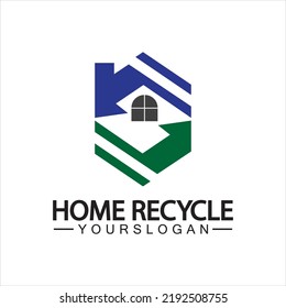 House home recycle logo icon vector illustration design