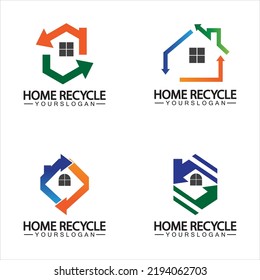 House home recycle logo icon vector illustration design