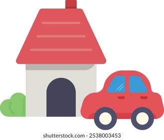 house home red rent sell family owner ownership business estate finance roof vector illustration wealth