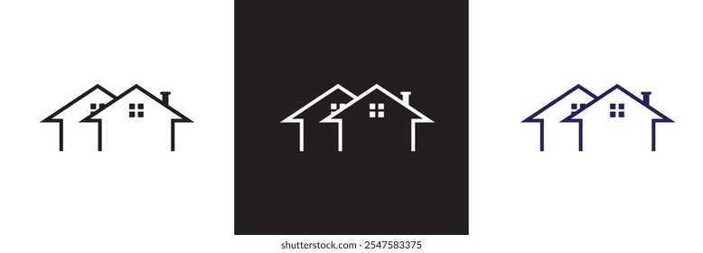 House  Home roof icon set. house top vector symbol. Home design symbol for apps and websites. isolated on white and black background. vector illustration. EPS 10
