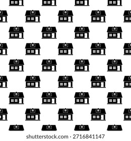 House home seamless pattern isolated on white background