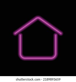 House. home simple icon vector. Flat design. Purple neon on black background.ai