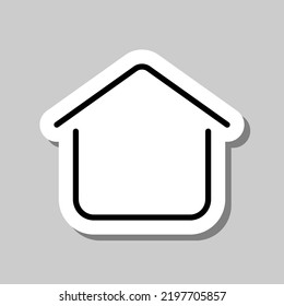 House. home simple icon vector. Flat design. Sticker with shadow on gray background.ai