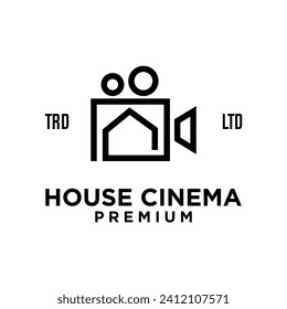 House home studio film cinema video logo icon design illustration