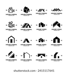 House home studio film cinema video logo icon design illustration