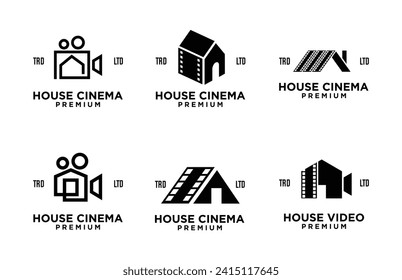 Ilustración del diseño del logotipo del vídeo del estudio del hogar