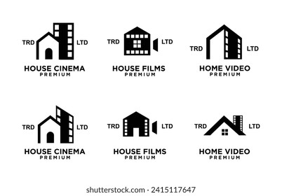 House home studio film cinema video logo icon design illustration