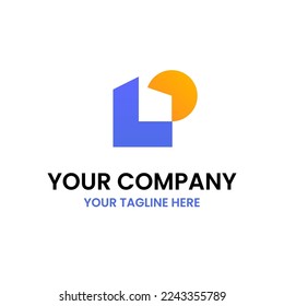 House Home Sun L Letter Initial Vector Abstract Illustration Logo Icon Design Template Element