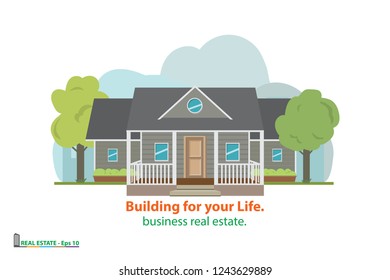 House and home template for Modern Real Estate company that building house, home, architectural, design, corporate branding identity - vector illustration Eps 10.