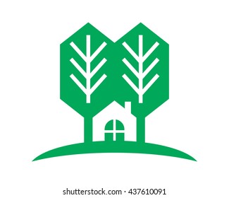 house home tree silhouette image vector 2