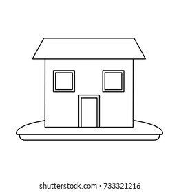 house or home two story icon image 