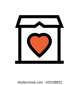 House, home, valentine's day, love line icon. Pixel perfect fully editable vector icon suitable for websites, info graphics and print media.