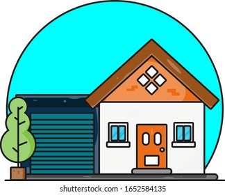 ilustración de diseño plano del vector doméstico minimalista