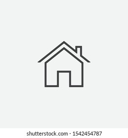 Icono de portador de casa o portador de casa en estilo lineal, símbolo de ilustración de icono del vector de casa, icono de casa simple, vector de icono de casa pequeña, símbolo de casa plana simple. Ilustración en el hogar